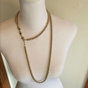 GIVENCHY Gold Crystal Bead 2 Strand Necklace Rare Vintage